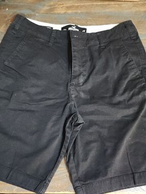 Hollister Men's Black Flat Front Chino Shorts Epic Flex W28